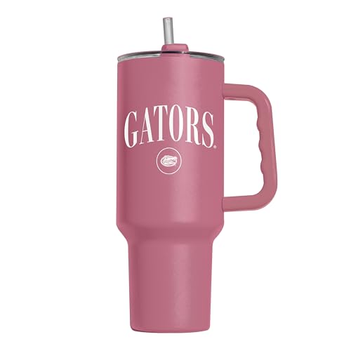 Image of Logo Brands NCAA Florida Gators Berry 40 oz Tumbler with Handle - Stylish Everyday Use Powder Coated-Stainless Steel with Straw- Keeps Cold For Hours