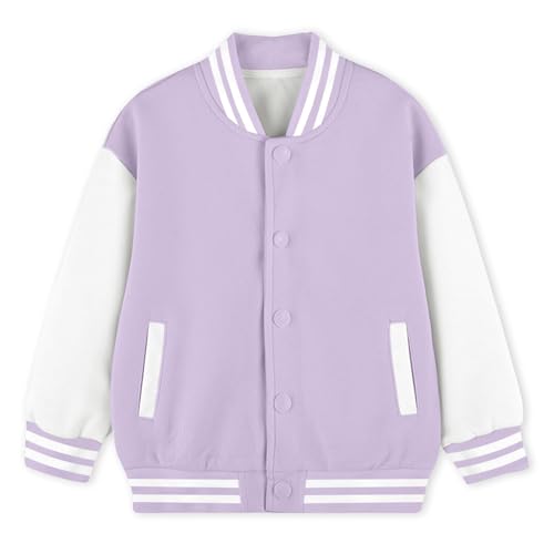 Image of Cromoncent Kids Varsity Baseball Jacket Colorblock Bomber Coat Unisex Boys Girls School Outwear, 18 Months - 14 Years