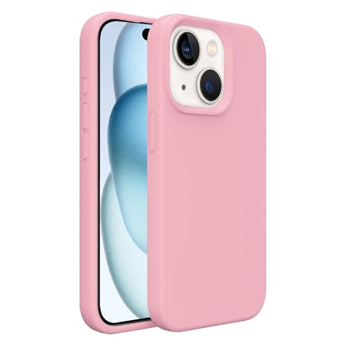 Image of iPhone 15 Case Silicone,Soft Microfiber Lining(Rose Pink)