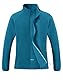 Pioneer Camp Damen Fleecejacke Leichte Fleece Jacket Reißverschluss Stehkragen Winter Warme Jacke Antistatische Sweatjacke mit Taschen Pfauenblau L