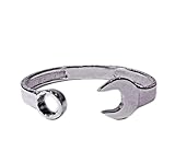 Men's 9ct White Gold Solid Very Heavy Spanner Bangle 65 grams Fully Hallmarked