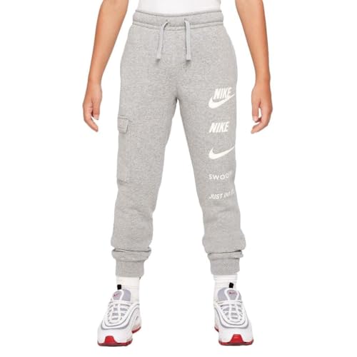 Nike Sportswear Big Kids' (Boys') Fleece Cargo Pants (US, Alpha, Medium, Regular, Dark Grey Heather)2