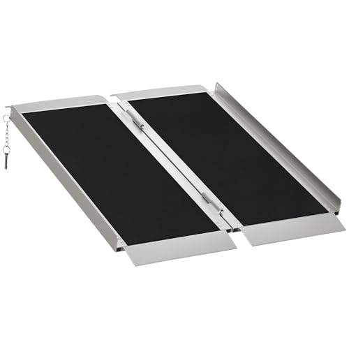 HOMCOM Folding Aluminum Wheelchair Ramp 3ft Non-Slip