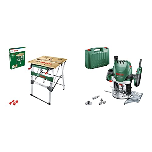 Établi de travail Bosch PWB 600 pliable avec défonceuse 1400W nette