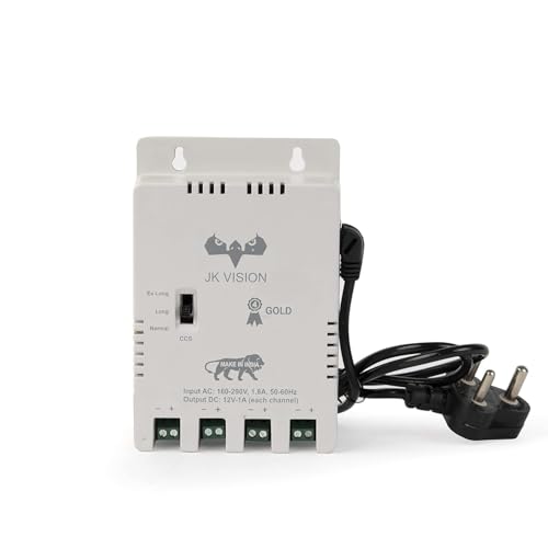 Image of JK Vision 2.4MP ColorVu CCTV Camera System for Home, Office, School (2 Bullet, 2 Dome, 500 GB Hard Disk, 4 Channel Power Supply, DVR, 90Mtr Cable, BNC /DC)