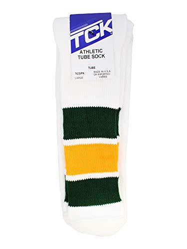 Image of TCK Retro Tube Socks with Stripes for Men & Women - 3 Stripe, 70's 80's Deadlift Socks
