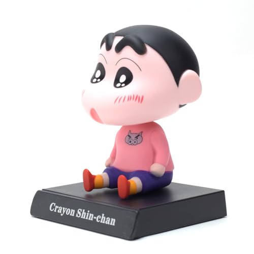 Image of Daiyamondo Super Hero Action Figure Limited Edition Bobblehead with Mobile Holder for Car Dashboard, Office Desk & Study Table (Pack of 1) (Pink Shinchan)