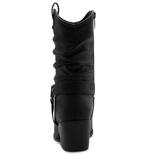Image of GLOBALWIN Women's Mid Calf Cowgirl Boots Western Boots For Women
