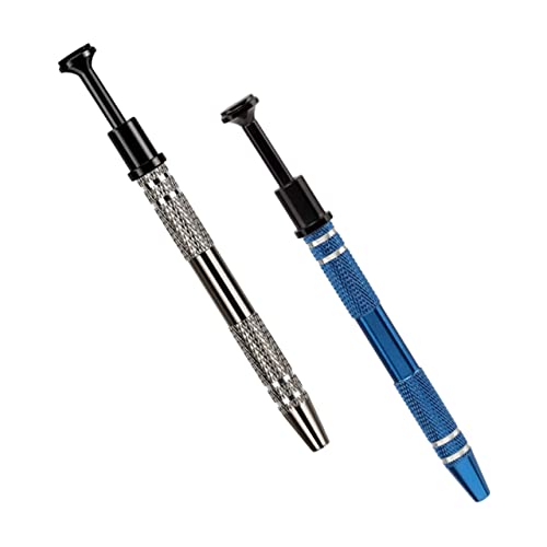 Operitacx 2 Piezas Recogida de tornillo extractor pinza de precisión herramienta de reparación herramientas manuales de electricista herramienta de recogida de ic pinzas aluminio