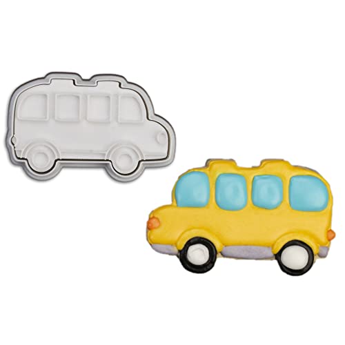 Mostop Bus Cookie Cutters With Stamper, 3D Transportation Vehicle Cookie Mold For Candy Chocolate Biscuit Pastry Cheese Baking Molds #TOP28