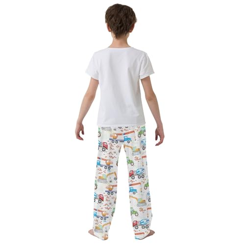 ZZXXB Machinery Cars Boys Long Pants Soft Trousers Elastic Waist Kids Lounge Bottoms with Pockets S-XL3