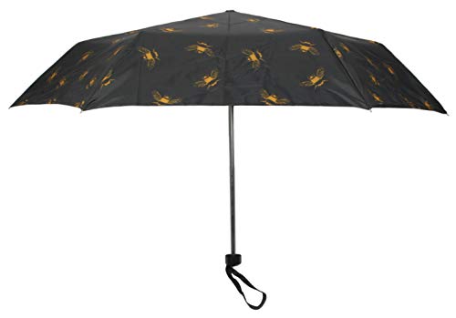 Preisvergleich Produktbild Drizzles Damen Supermini Regenschirm mit Knopfgriff Schwarze Biene Einheitsgröße