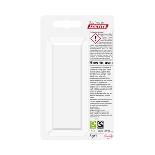 Loctite Precision Super Glue 5g – Clear, Strong Fast-Setting Liquid Adhesive for Instant and Accurate Repairs on Wood, Metal, Rubber