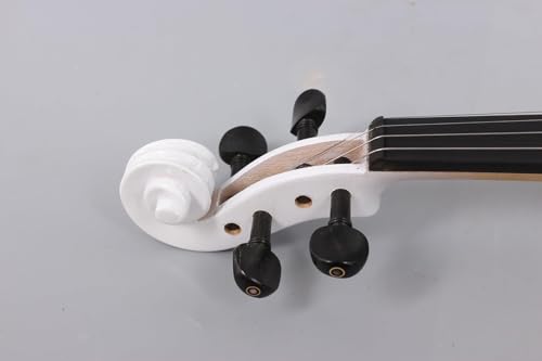 Image of Vetimobato Electric Violin 4 /4 Full Size Solid Wood Silent Violin Set for Adults Beginner Practice Electric Fiddle with Ebony Fittings Hard Case & Bow(4 String White)