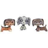 3pcs/Set Custom Flocked Pet Shop Toys Short Hair Cat Kitten Collie Great Dane Cocker Spaniel Dachshund Puppy Dog OOAK Compatible with LPS (#675 and 672 and 640)