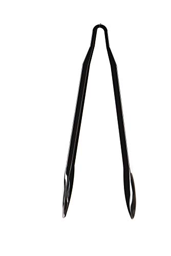 Set of 12 - Heavy Duty Black Serving Tongs - 9 inch - Plastic Disposable Salad Tongs - High Heat Plastic, Catering, Salads, Bakery, Buffets, BBQ, Ice, Hot and Cold Foods (9