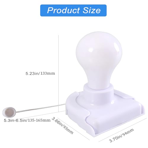 Image of Battery Operated Light Bulb, Stick-Up LED Closet Light Bulb with Pull Chain