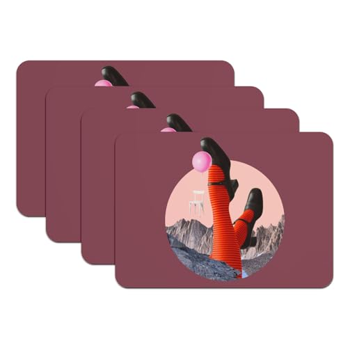 Set de table rouge antidérapant grand format pour protéger et décorer sans glisser