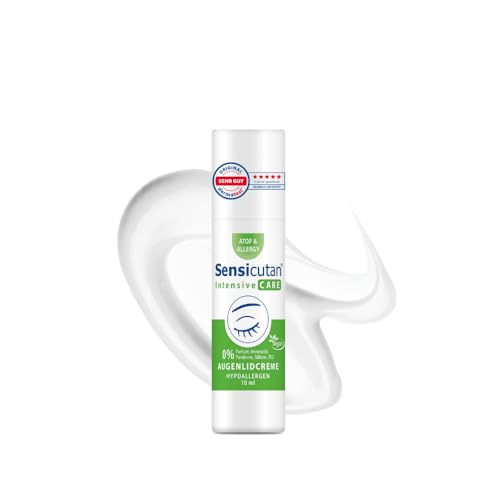 Sensicutan Intensive CARE Augenlidcreme 10 ml | rückfettende W/O-Pflege für den empfindlichen Augenlidbereich | therapiebegleitend bei Neurodermitis | vegan | für Kontaktlinsenträger geeignet