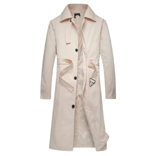 Manteau printemps automne homme long briseur coupe-vent couleur unie chic