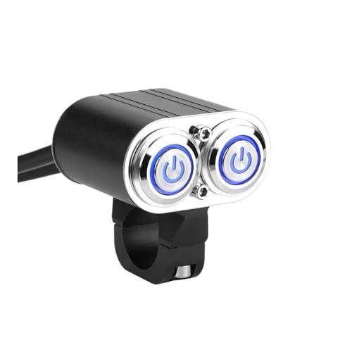 Interrupteur de guidon moto 22mm avec voyant LED étanche pour phare et antibrouillard