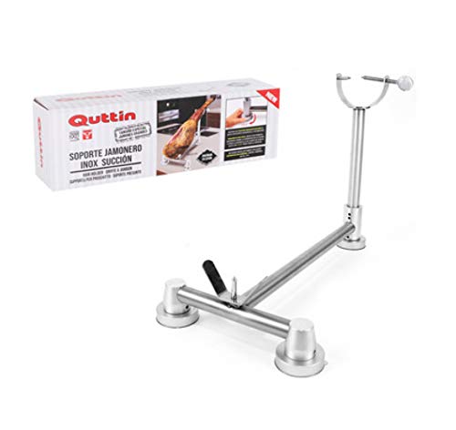 Haioo Soporte Jamonero Succión Acero Inoxidabe Soporte de Jamón Profesional Plateado