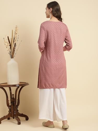 Image of rangita Women Rayon Straight Fit Knee Length Printed Straight Kurti | Kurta