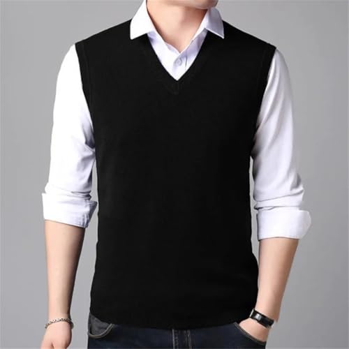 Men's Spring Knit Sweater Vest Sleeveless V-Neck Pullover Casual Streetwear Basic Tank Tops4