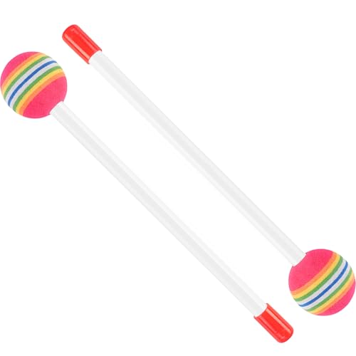 2Pcs Lollipop Round Felt Drum Stick Mallet Hammer Hand Percussion Beat Toy for Kids