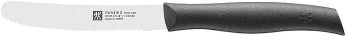 ZWILLING Twin Grip - Cuchillo Universal, Hoja endurecida al frío Friodur, Acero Inoxidable, Mango sintético, 120 milímetros, Color Negro con descuento