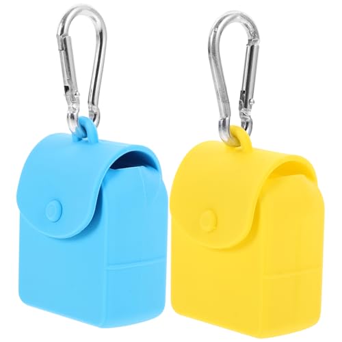 VANZACK 2Pcs Silicone Coin Storage Bag Earphone Case with Hook Reusable Pouch for Keys Coins and Items Soft Durable and Easy to Clean