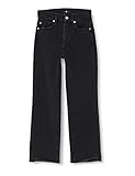 7 for all mankind logan stovepipe collide with angled hem jeans, black, 24w / 24l da donna