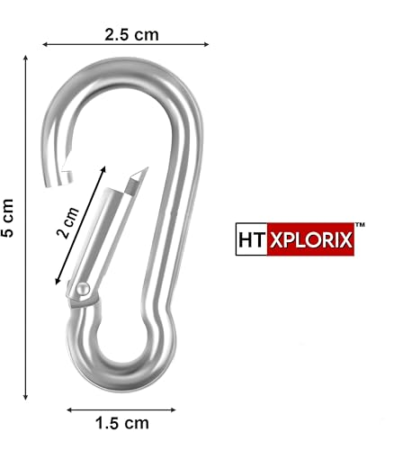 Image of Stainless Steel Snap Hooks Pack of 6 Heavy-Duty Carabiner Clips for Fitness Cable Attachments & Outdoor Use