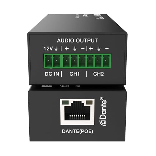 Image of Eaton Tripp Lite Series Dante 2-Channel Analog Audio Decoder with PoE Power Supply Option up to 100 Meters (328 ft), Phoenix Connector, PCM 2.0 44.1kHz /48kHz /96kHz up to 24 Bit (A130-DNT-DEC)