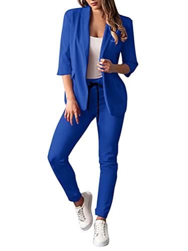 Tailleur femme 2 pièces slim fit avec veste blazer élégante et pantalon chic