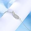 Viwind Armband Damen 925 Sterling Silber Engelsflügel Schutzengel Armbänder Funkelnden Kubischen Zirkonia Armbänder Verstellbarer Charm Armband für Frauen mit Geschenkbox (Silber)… #4