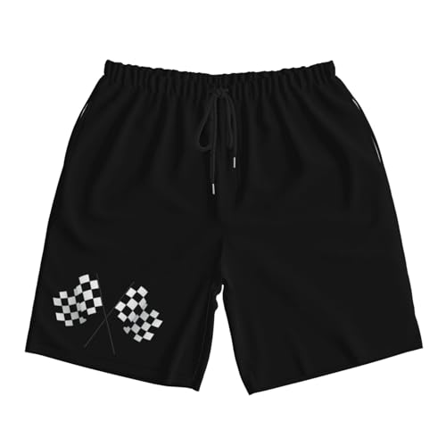 Checkered Flags Race Car Flag Mens Swim Trunks Quick Dry Board Shorts 7" - Hawaii Beach Swimwear2