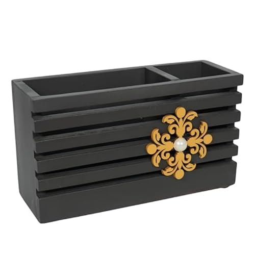 Image of Decorative Embossed Design Pencil and Pen Stand | Desk Organizer for Stationery Storage | Suitable for Office Desk, Study Table, Home and Workspace Use (Design 8)