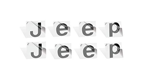 Reflective Concepts - 2014-2018 Jeep Cherokee - Jeep Front And Rear Emblem Overlay Decal Stickers - (Color: Gloss Black) #TOP12