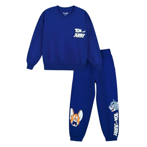Image of Nap Chief Kids Cotton Official Tom & Jerry Printed Co ord set for Boys & Girls, Sweatshirt and Joggers Clothing Set for Casual Wear
