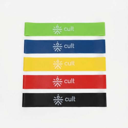 Image of CULT Resistance Band Set (Pack of 5) | Mini Loop Exercise Band & Theraband for Exercise | Elastic Band & Resistance Band for Home Workout for Men & Women | Gym Fitness Equipment