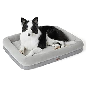 Lesure Sofá Ortopédica Perro Extra Grande – Cama Perro Relajante y Transpirable de Espuma Memoria y Carbón de Bambú, con Funda Lavable y Forro Impermeable, 104x74x16cm, Gris, XL