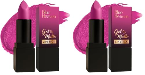 Image of Blue Heaven Get Matte Lipstick | Soft Matte Finish and Lightweight Formula | Intense Pigment | Long-Lasting Lipsticks For Women |302PN| 4gm (Pack of 2)