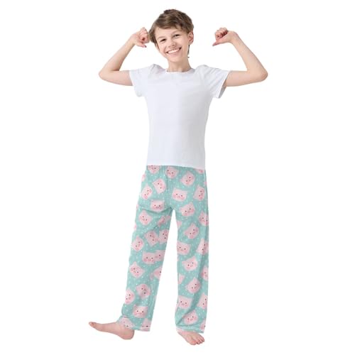 Boys' Pants Cute Pig Pattern Long Bottoms Jogger Pants Elastic Waist Trousers with Pockets S-XL2