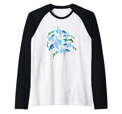 Orca Killer Whale Gift Save The Whales Raglan Baseball Tee, Black
