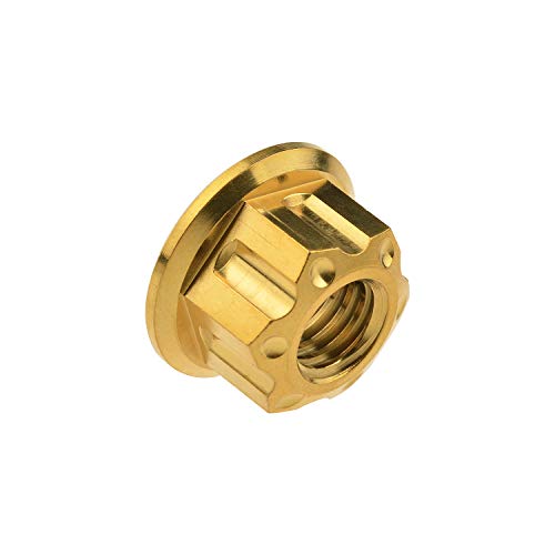 Image of Titanium M6 M8 M10 M12 M14 M16 Flange Bolt Nut Bicycle Motorcycle Rear Axle Car Modification Accessories Pack of 6 (M14 Pitch 1.5mm, Gold)