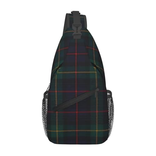 BRTOLIIAO Farquharson Scottish Tartan Chest Bag Hombre Bandolera Mochila Bandolera Bolsa de pecho Mochila de viaje para senderismo Bolsa de hombro
