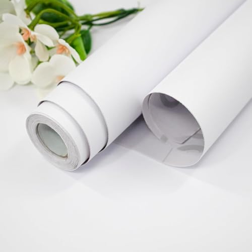 Image of WALLMATE? Matte Wrap Vinyl Peel and Stick Car & Bike Wrap Sheet Vinyl Car Wrap Sheet Roll Film Sticker Decal Sticker (24x24 /Inch, White Matte)