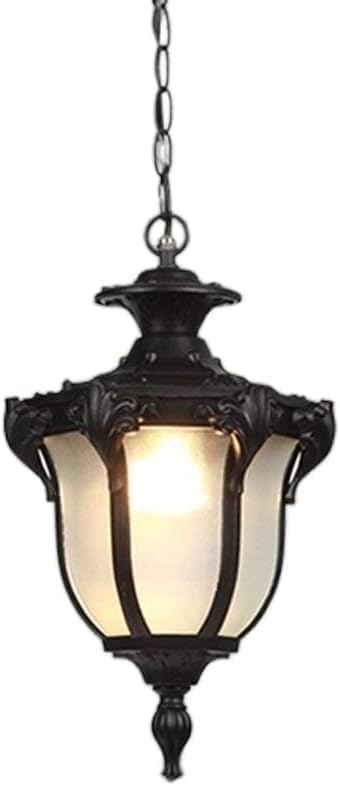 Suspension extérieure E27 lanterne de plafond pour patio noir