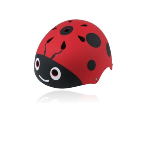 Casco de mariquita roja para proteger a tu hijo en bicicleta o patinete